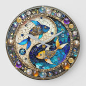 Zodiac - Fische Fischjin und Yang Große Wanduhr (Vorderseite)