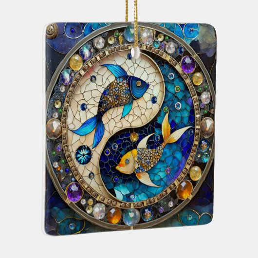 Zodiac - Fische Fischjin und Yang Keramikornament (Rechts)