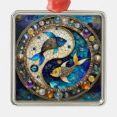 Zodiac - Fische Fischjin und Yang Ornament Aus Metall (Vorne)