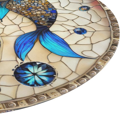 Zodiac - Fische Fischjin und Yang Schneidebrett (Ecke)