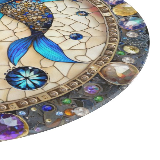 Zodiac - Fische Fischjin und Yang Schneidebrett (Ecke)