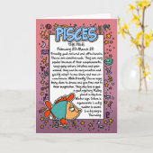 Zodiac - Fische Spaß Fakten Karte (Gelbe Blume)
