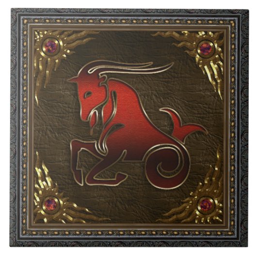 Zodiac-Fliese - Steinbock Fliese (Vorderseite)