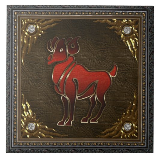 Zodiac-Fliese - Widder Fliese (Vorderseite)