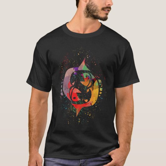Zodiac for Pisces Fish Artwork Horoscope Astrolog T-Shirt (Vorderseite)