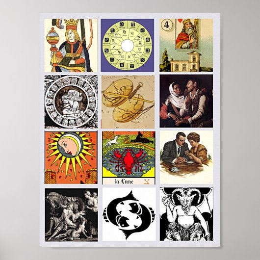 Zodiac Fortune Teller Tarot Card Kunstsammlungen Poster (Vorne)