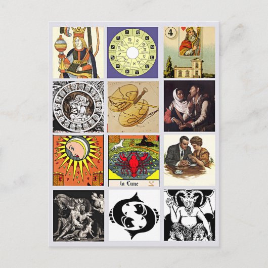 Zodiac Fortune Teller Tarot Card Kunstsammlungen Postkarte (Vorderseite)