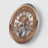 Zodiac Foto Bronze Silver Birth Monogram Leo Lion Große Wanduhr (Winkel)
