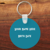 Zodiac Gemini Anpassungsname, Datum Schlüsselanhänger (Rückseite)