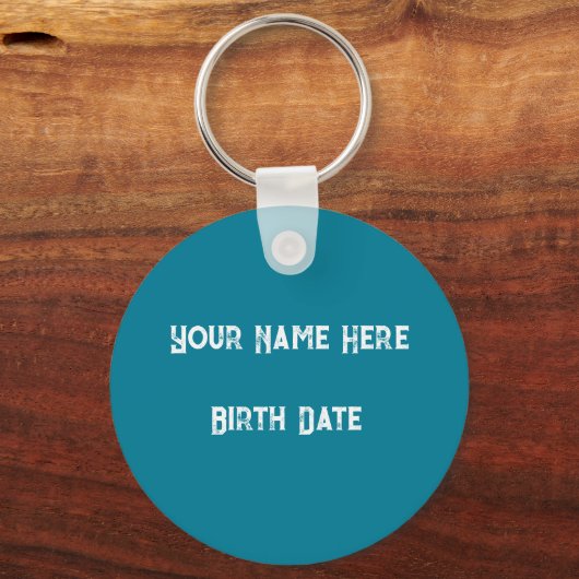 Zodiac Gemini Anpassungsname, Datum Schlüsselanhänger (Rückseite)