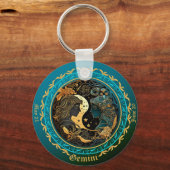 Zodiac Gemini Anpassungsname, Datum Schlüsselanhänger (Vorderseite)