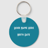 Zodiac Gemini Anpassungsname, Datum Schlüsselanhänger (Rückseite)