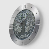Zodiac ~ Gemini ~ Celestial ~ Western Astrologie ~ Große Wanduhr (Winkel)