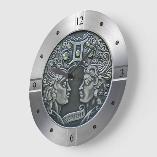 Zodiac ~ Gemini ~ Celestial ~ Western Astrologie ~ Große Wanduhr (Winkel)