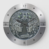 Zodiac ~ Gemini ~ Celestial ~ Western Astrologie ~ Große Wanduhr (Vorderseite)