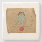 Zodiac - Gemini - Coaster Steinuntersetzer (Vorderseite)