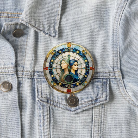 Zodiac - Gemini Die Zwillinge Button (Beispiel)