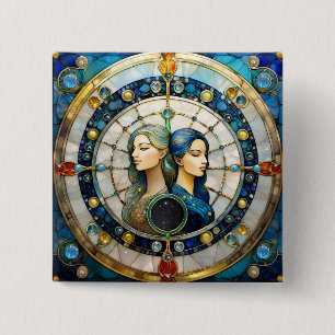 Zodiac - Gemini Die Zwillinge Button