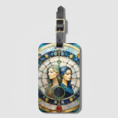 Zodiac - Gemini Die Zwillinge Gepäckanhänger (Vorderseite Vertikal)