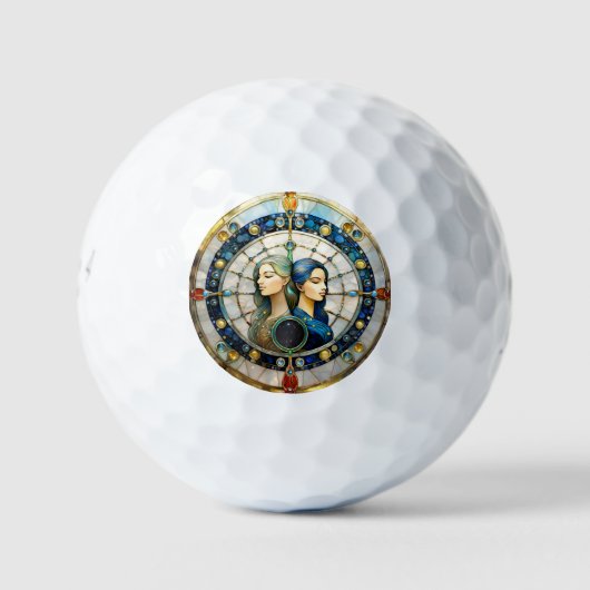 Zodiac - Gemini Die Zwillinge Golfball (Vorderseite)