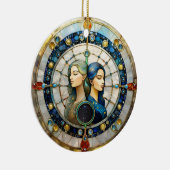 Zodiac - Gemini Die Zwillinge Keramik Ornament (Rechts)