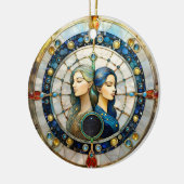 Zodiac - Gemini Die Zwillinge Keramik Ornament (Links)