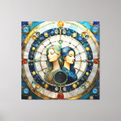 Zodiac - Gemini Die Zwillinge Leinwanddruck (Vorderseite)