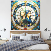 Zodiac - Gemini Die Zwillinge Leinwanddruck (Insitu (Schlafzimmer))