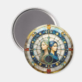 Zodiac - Gemini Die Zwillinge Magnet (Vorderseite/Rückseite)