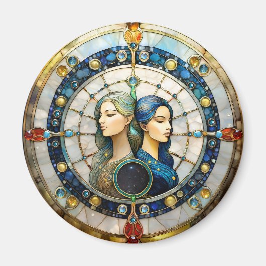Zodiac - Gemini Die Zwillinge Magnet (Vorne)