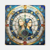 Zodiac - Gemini Die Zwillinge Magnet (Vorne)