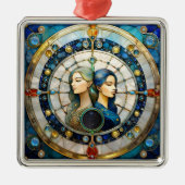 Zodiac - Gemini Die Zwillinge Ornament Aus Metall (Vorne)