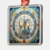 Zodiac - Gemini Die Zwillinge Ornament Aus Metall (Links)