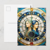 Zodiac - Gemini Die Zwillinge Postkarte (Vorne/Hinten)