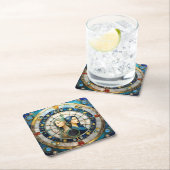 Zodiac - Gemini Die Zwillinge Rechteckiger Pappuntersetzer (Vor Ort)