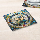 Zodiac - Gemini Die Zwillinge Rechteckiger Pappuntersetzer (angewinkelt)