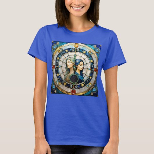 Zodiac - Gemini Die Zwillinge T-Shirt (Vorderseite)