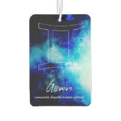 Zodiac : Gemini-Eigenschaften Autolufterfrischer (Rückseite)