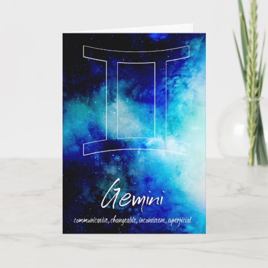 Zodiac : Gemini-Eigenschaften Karte (Vorderseite)
