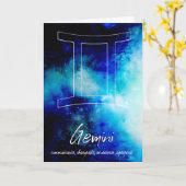 Zodiac : Gemini-Eigenschaften Karte (Gelbe Blume)