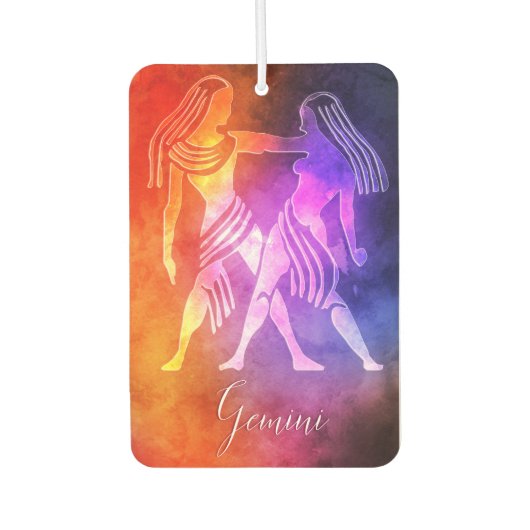 Zodiac: Gemini farbenfrohe Candy Colors Autolufterfrischer (Vorderseite)
