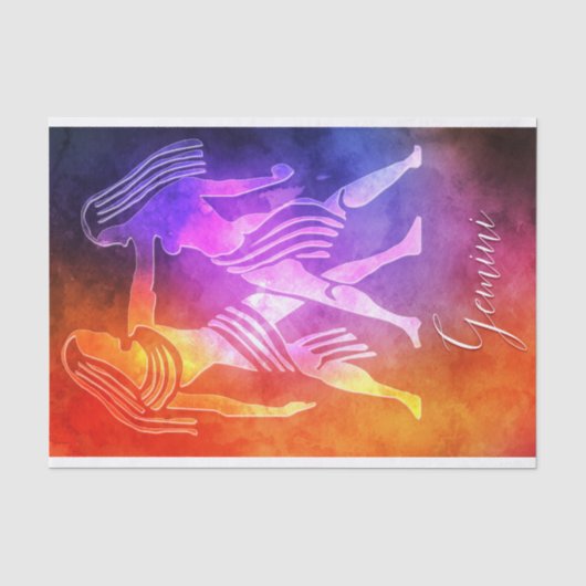 Zodiac: Gemini farbenfrohe Candy Colors Seidenpapier (Vorderseite)