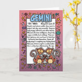 Zodiac - Gemini Fun Fakten Karte (Gelbe Blume)