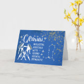 Zodiac Gemini Geburtstage mit Zeichenkonstellation Karte (Gelbe Blume)