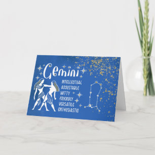 Zodiac Gemini Geburtstage mit Zeichenkonstellation Karte