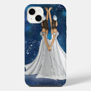 Zodiac Gemini Goddess in Blue Celestial Space iPhone 14 Plus Hülle