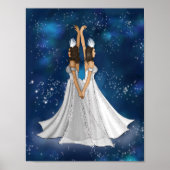 Zodiac Gemini Goddess in Blue Celestial Space Poster (Vorne)