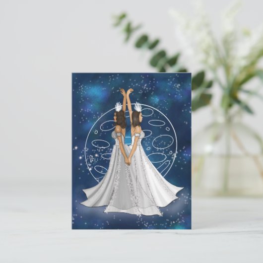 Zodiac Gemini Goddess With Planet Mercury Postkarte (Stehend Vorderseite)