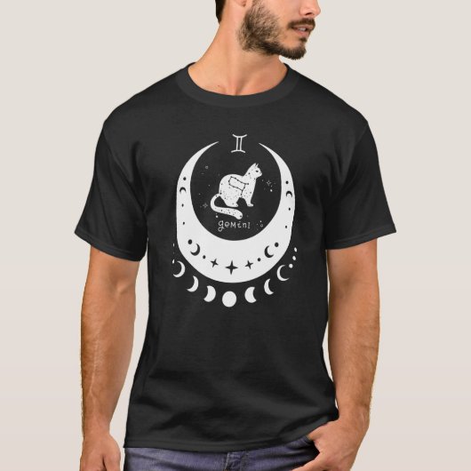 Zodiac Gemini Horoskop Astrologie Signatur Katze C T-Shirt (Vorderseite)