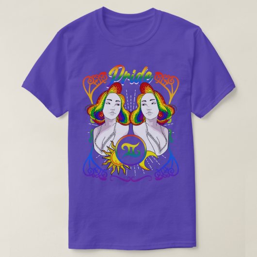 Zodiac Gemini LGBTQ Pride T-Shirt (Design vorne)